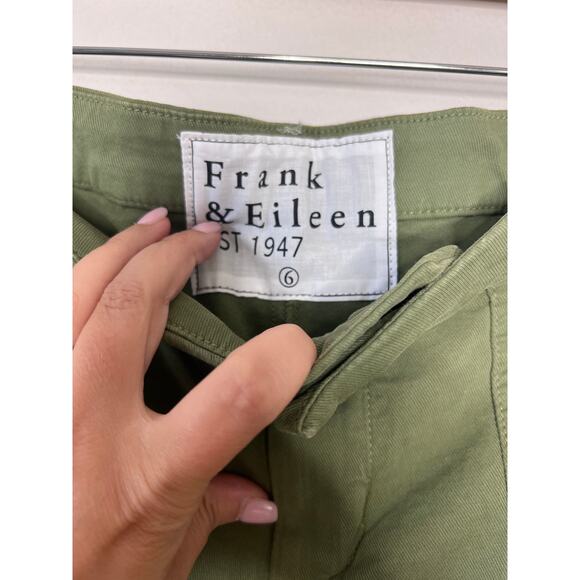 NEW Frank & Eileen Blackrock Utility Frayed Hem Pants Women's Army Size: 6 - Picture 4 of 7